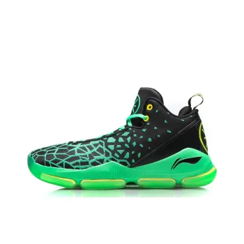LiNing Wade Fission 3 Lightweight Anti Slip Mid Top Basketball Shoes Men's Neon Green