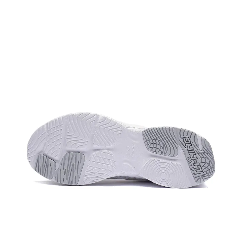 LiNing Cushioning Anti Slip And Wear Resistant Low Top Running Shoes Women's White Gray-5