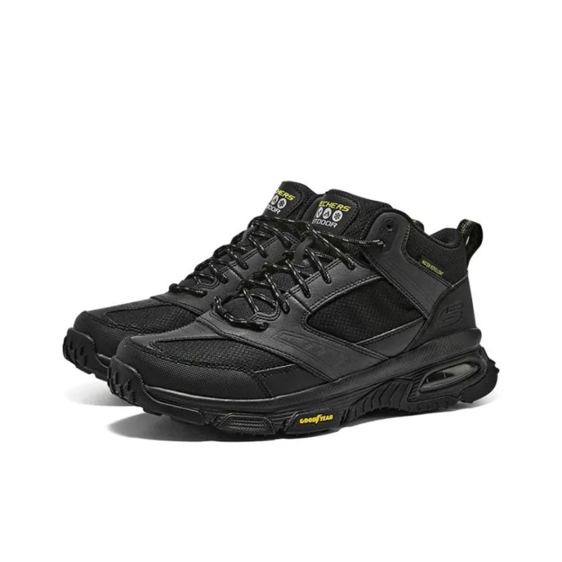 Skechers SKECH-AIR Envoy Cushioning Rebound Impact-Resistant High-Top Outdoor Shoes Pure Black-2