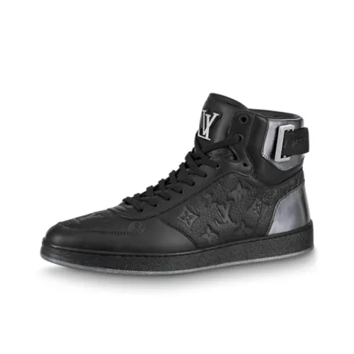 LOUIS VUITTON Rivoli Skateboard Shoes Men High-Top Black