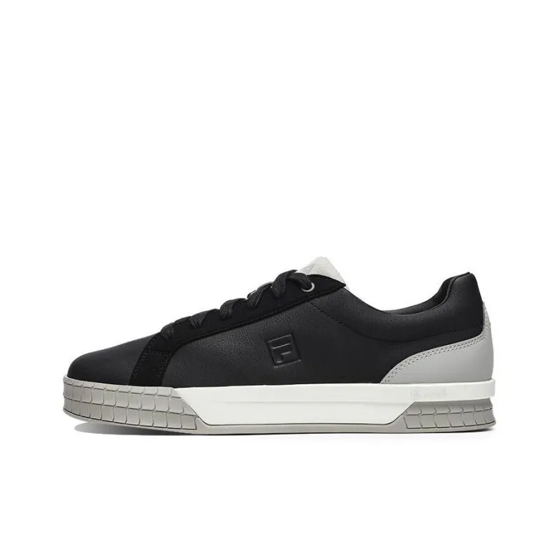FILA ACE Anti Slip Wear Resistant Low Top Modern Skateboard Shoes Black-0