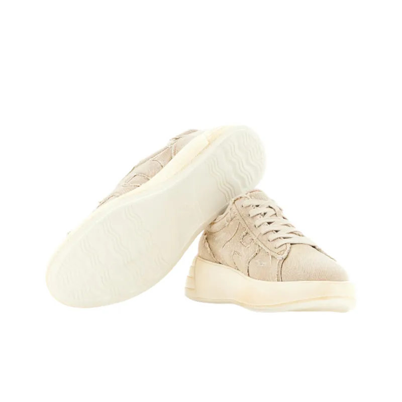 HOGAN Rebel Wear-Resistant Low-Top Sports Casual Shoes Women's Beige-4