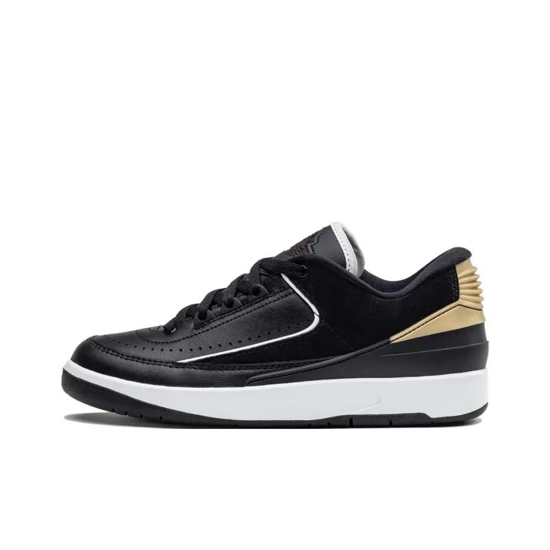 Jordan 2 Retro Low Black Metallic Gold Women's-0