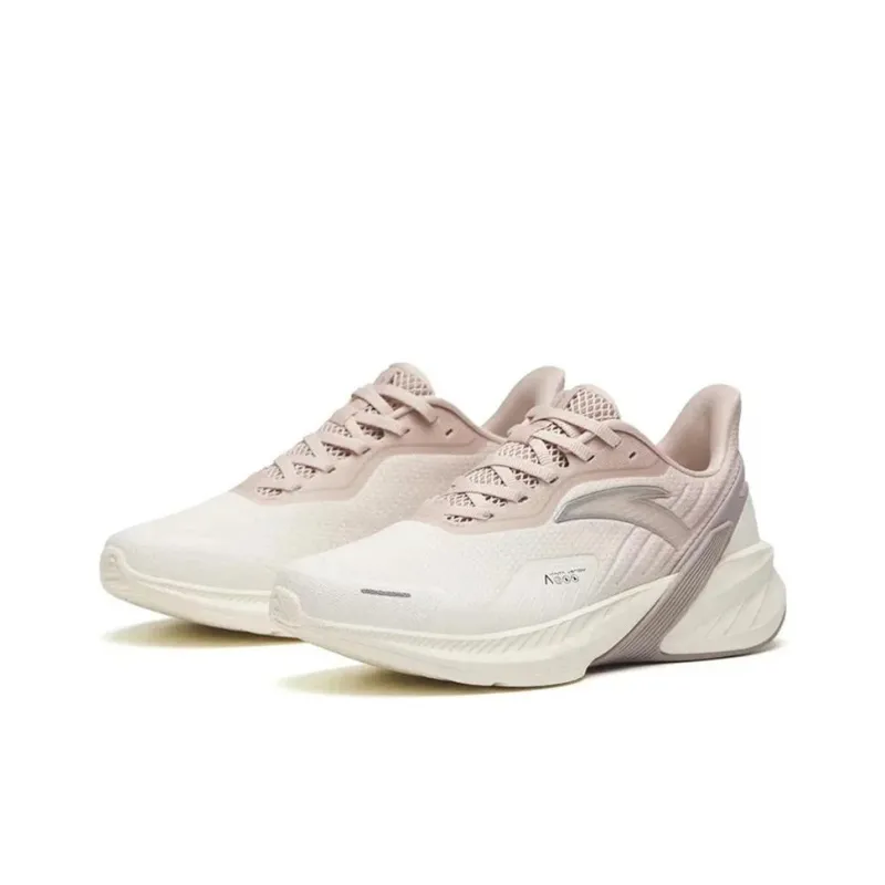 Anta DuCi4 Cushioning Anti Slip And Wear Resistant Low Top Running Shoes Women's White Pink-2