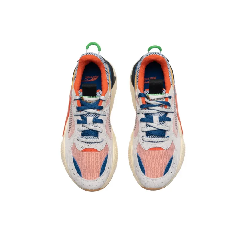 PUMA RS-X Cushioning Breathable Low-Top Casual Running Shoes Unisex Ecru-Phantom Red-Blue-Black-3