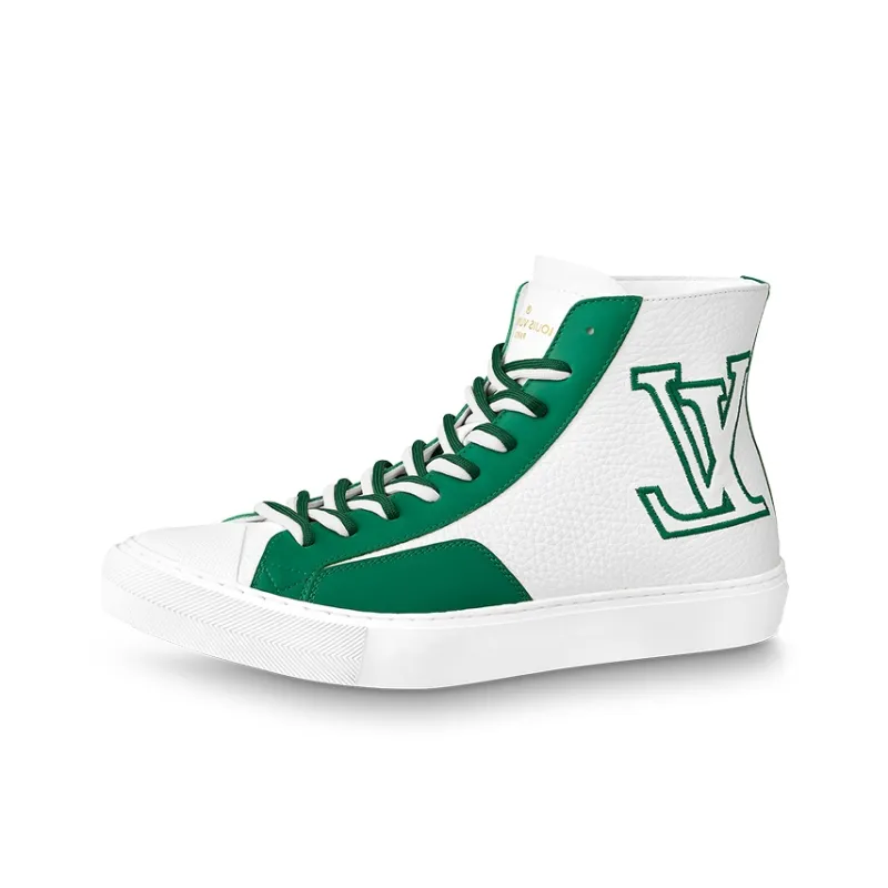 LOUIS VUITTON Tattoo Ankle Sneakers 'White Green'-0