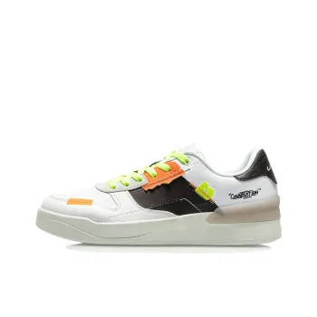 LiNing CF Recombined Breathable Low Top Skateboard Shoes Men's White Black