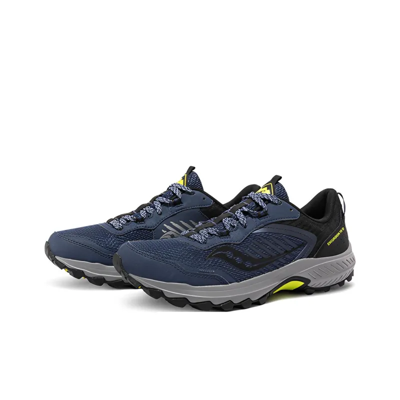 Saucony Excursion Cushioning Anti-Slip And Wear-Resistant Low-Top Trail Running Running Shoes Men's Navy Blue-2