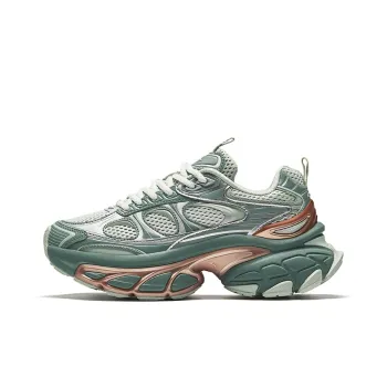 Anta Height Increasing Low Top Chunky Sneakers Women's Green Silver