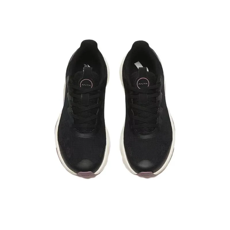 Anta Keep Moving Breathable And Wear resistant Low Top Running Shoes Women's Black Purple-2