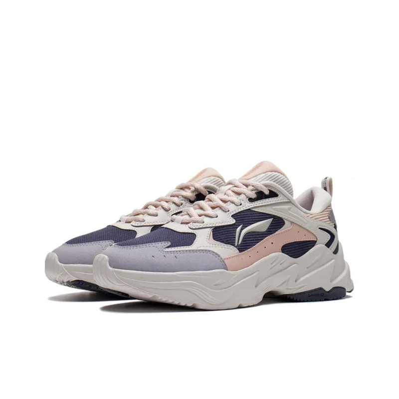 LiNing Stargazing Cushioning Rebound Low-Top Running Shoes Women's Pink Purple-2