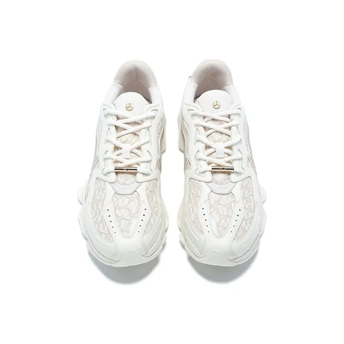 LI NING 1990 Lava Anti Slip Wear Resistant Low Top Sports Casual Shoes Women's White Gray-2