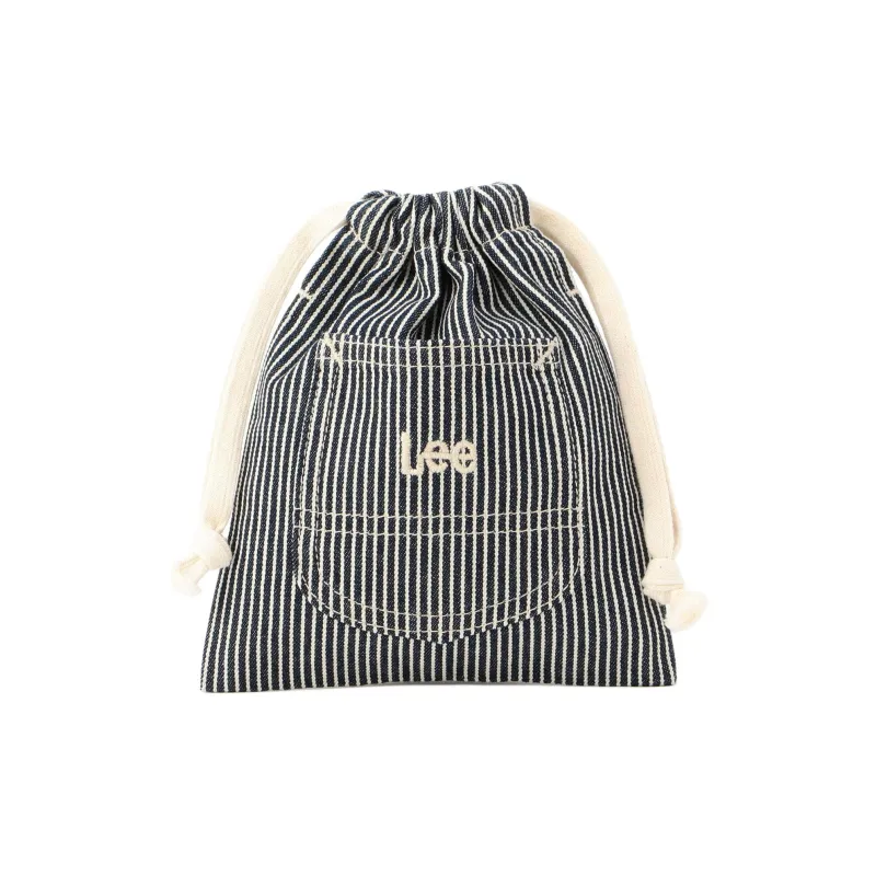 Lee Cotton Drawstring Bag Coin Purse Small Size Women's Black White-0