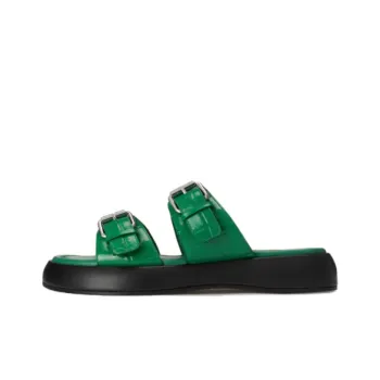 By Far Wyatt Crocodile-effect Leather Sandals Women's