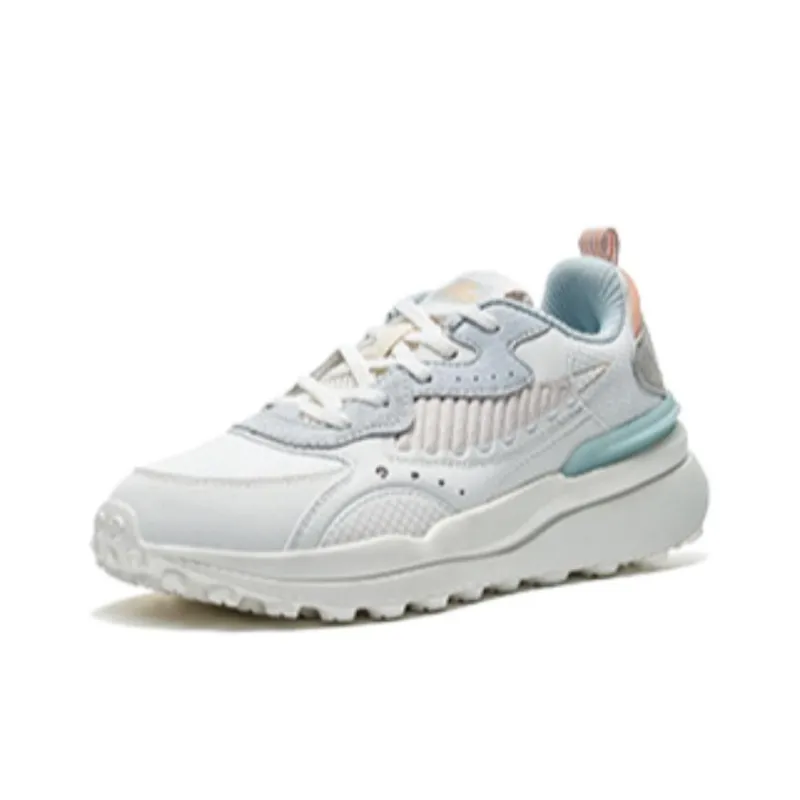 XTEP Vintage 80 Slip Resistant, Abrasion Resistant, Breathable Low Top Sports Casual Shoes Women's White Gray-2