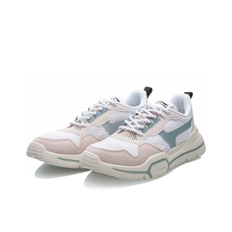 LINING Mark Casual Shoes Women's Low-Top White/Pink/Green-2