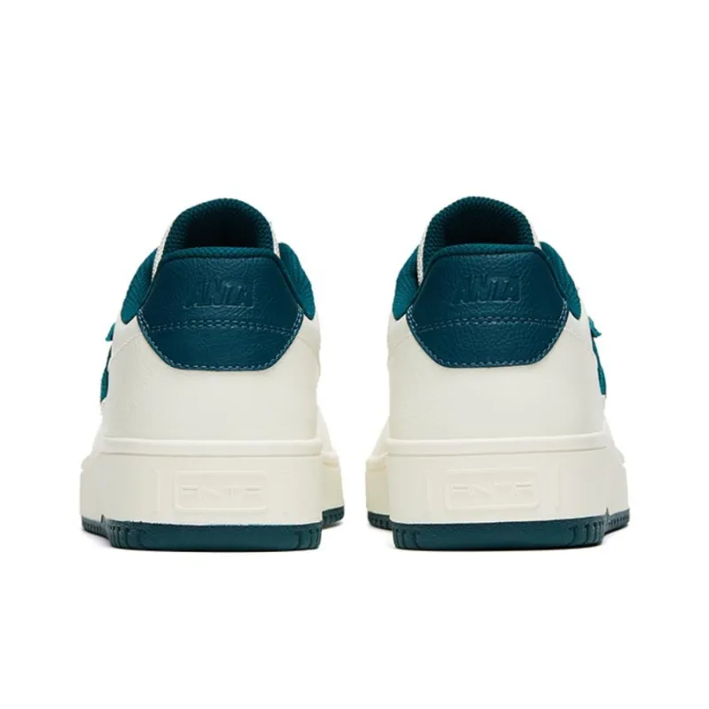 Anta Life Collection 0 Sensitivity Slip Resistant Cushioning Abrasion Resistant Low Top Skateboard Shoes Green White-3