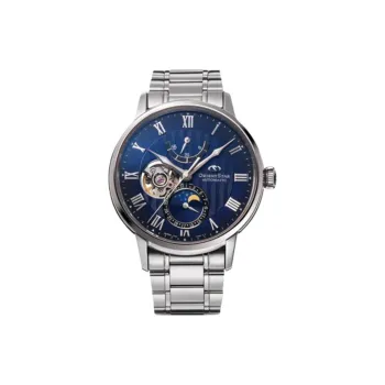 ORIENT Automatic/Manual Mechanical Movement Stainless Steel Strap Watch Unisex Blue Dial