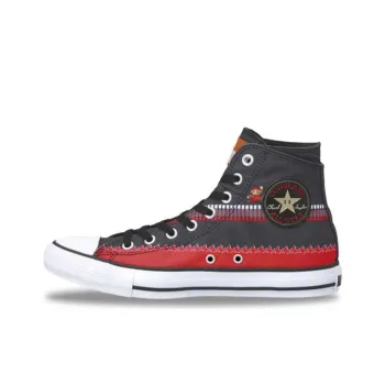 Super Mario Bros x Converse All Star SC HI Durable Cushioning High-Top Canvas Shoes Unisex Black Red