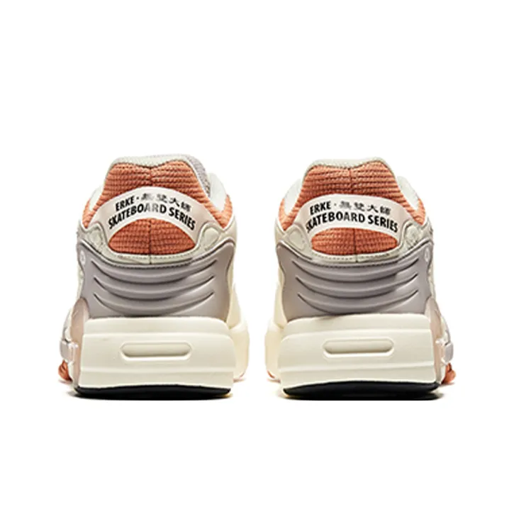 Erke Wushuang Cushioning Lightweight Low-Top Skateboard Shoes Men's Gray Orange-4