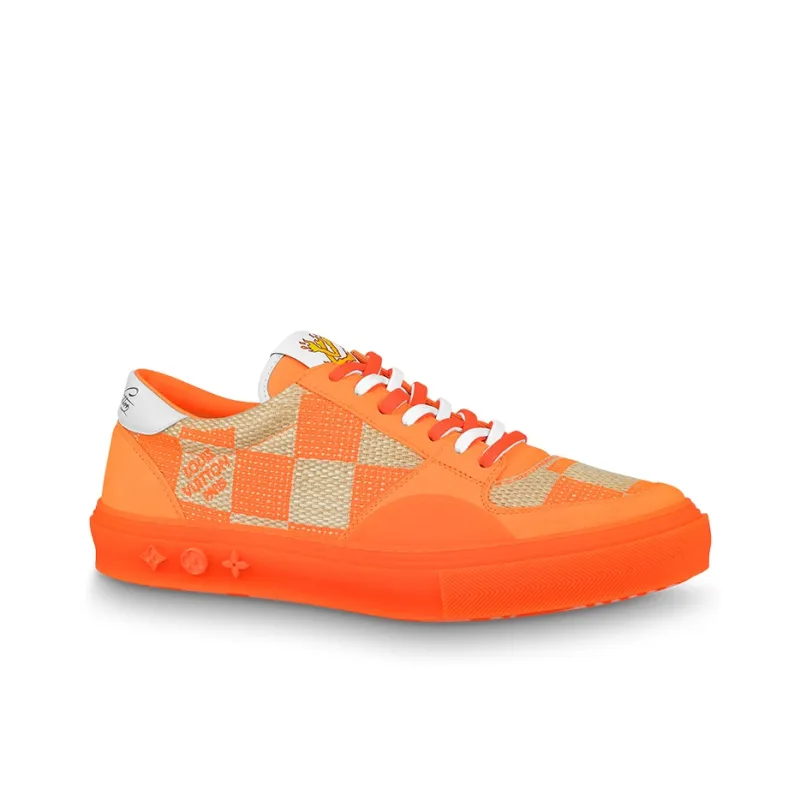 LOUIS VUITTON Ollie Sneakers 'Orange Plaid Monogram'-2
