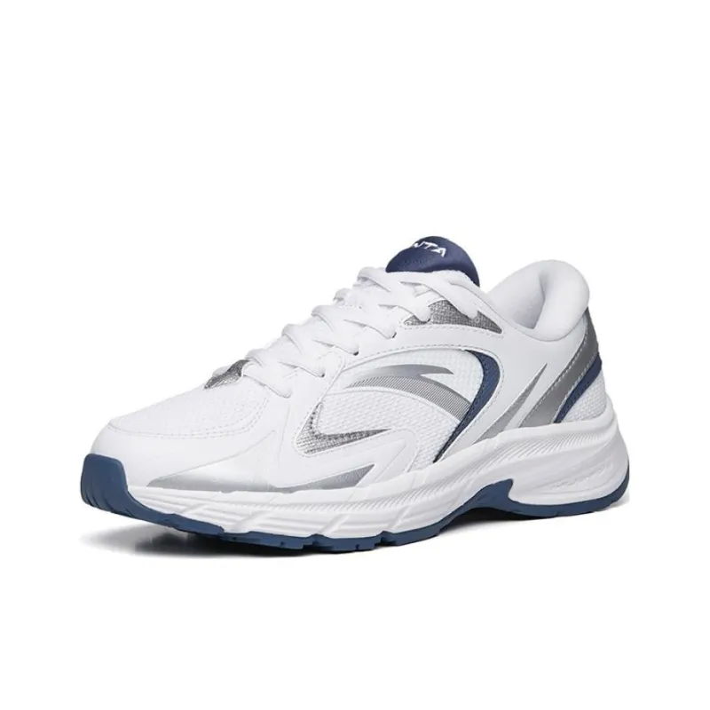 Anta AT952 Anti Slip Wear Resistant Breathable Lightweight Low Top Casual Running Shoes Women's White Silver Blue-1