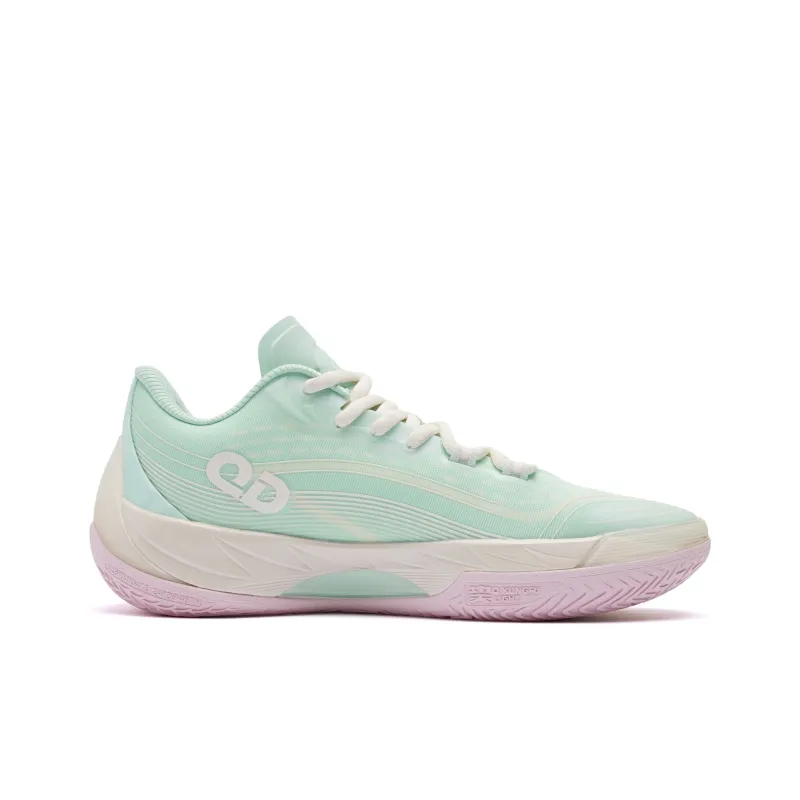 QIAODAN Poisonous Fangs 3.0 Basketball Shoes Men Low Top Jade Comb Green/Vanilla Yellow-1