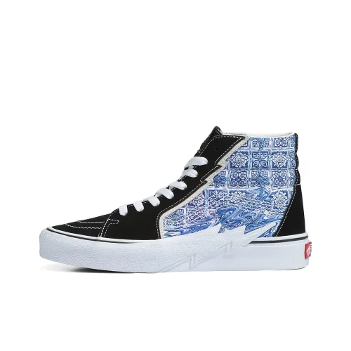 Vans Sk8 Hi Bolt Casual Fashion High Top Shoes 'Liquify Black Blue'