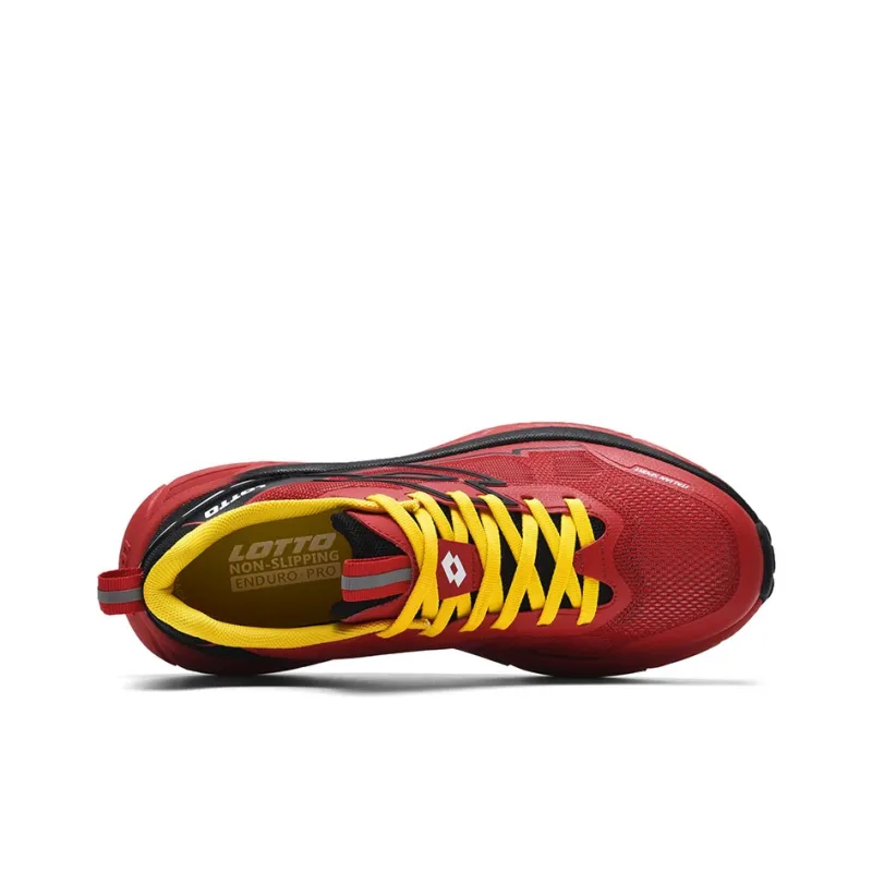 LOTTO Anti-Slip Wear-Resistant Breathable Lightweight Low-Top Trekking Shoes Men's Red Black-4