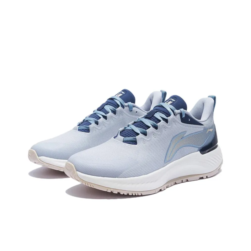 LiNing YueYing Element Slip Resistant Cushioning Wear Resistant Low Top Running Shoes Men's Gray Blue-2