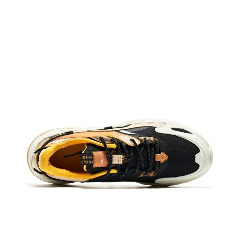 Erke Henan Museum Cushioning, Wear Resistant Low Top Running Shoes Men's Black Yellow Brown-3