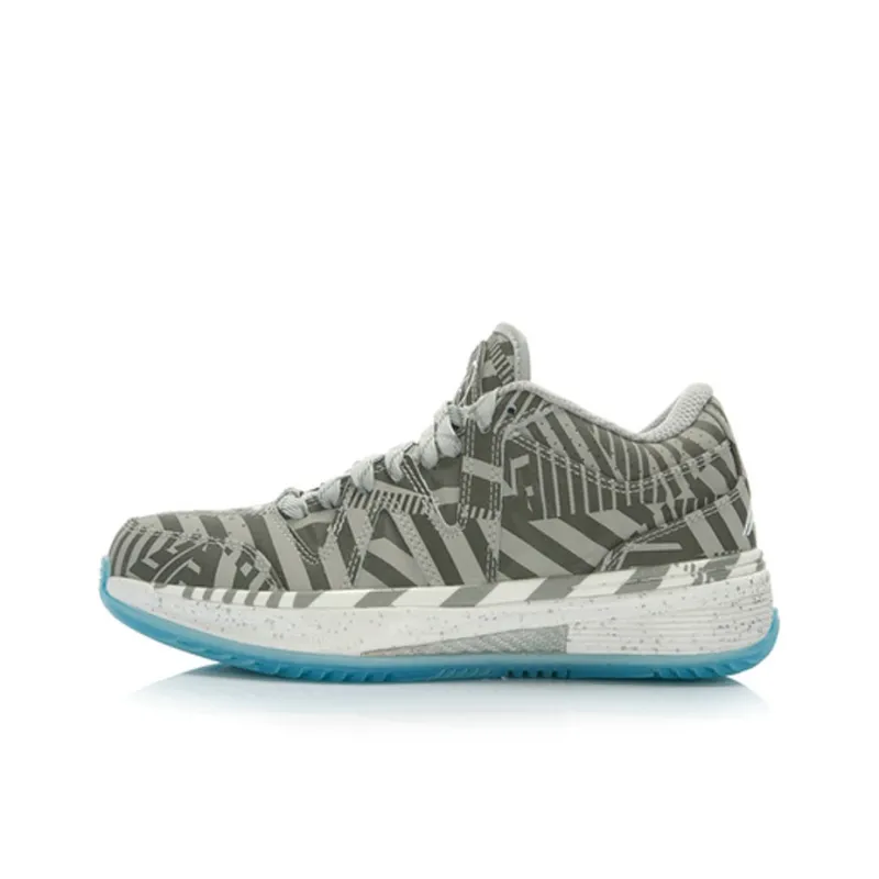 LiNing WOW 2 Way Of Wade 2 Slip Resistant Cushioning Wear Resistant Low Top Basketball Shoes Men's Gray Blue-0