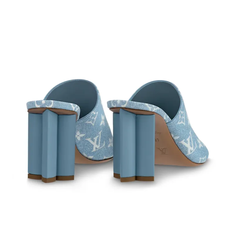 LOUIS VUITTON Silhouette Slide Slippers Women's Blue-3