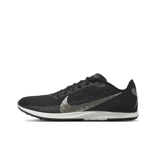 Nike Zoom Rival Waffle 5 Running Shoes Unisex Low-Top Black/Coal Black/White/Metallic Ash Gray