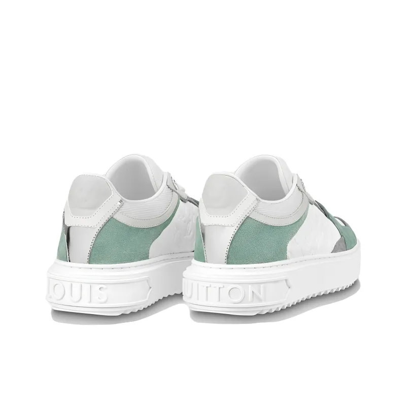 LOUIS VUITTON Time Out Sneakers 'White Mini Monogram With Green Grey' Women's-4