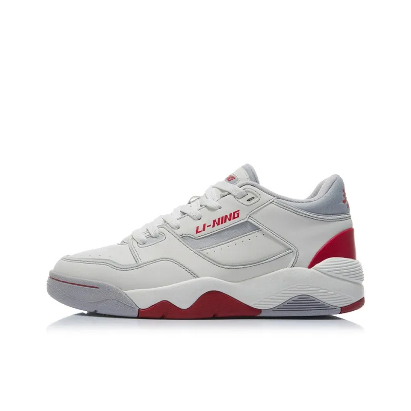 LiNing Retro 80s Cushioning Anti Slip Wear Resistant Breathability Low Top Vintage Basketball Shoes Women's Ivory-0