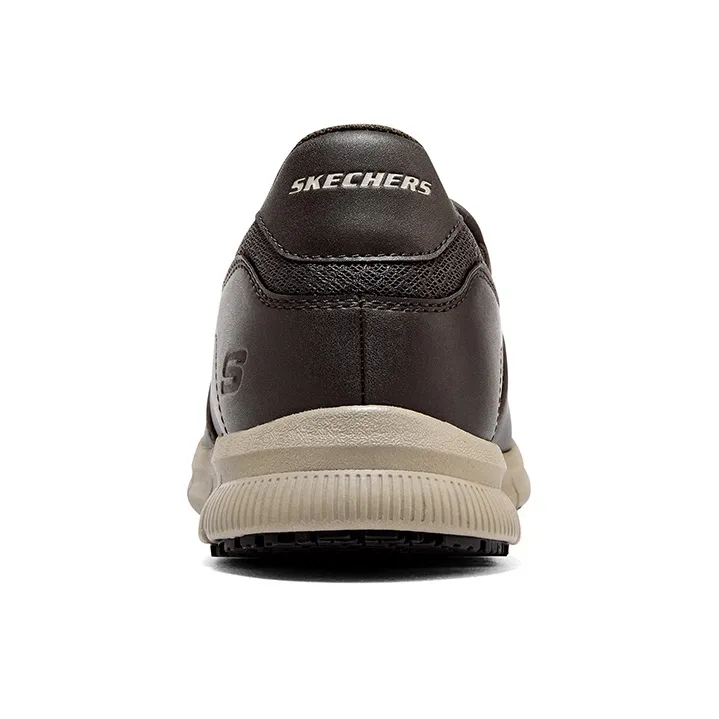 Skechers Relaxed Fit Work Slip on Non slip Wear resistant Shock Absorption Low Top Casual Shoes Men's Chocolate-3