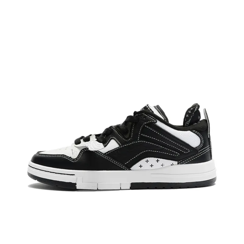SMFK x LiNing Wave Pro Low Top Skateboard Shoes Men's Black White-0