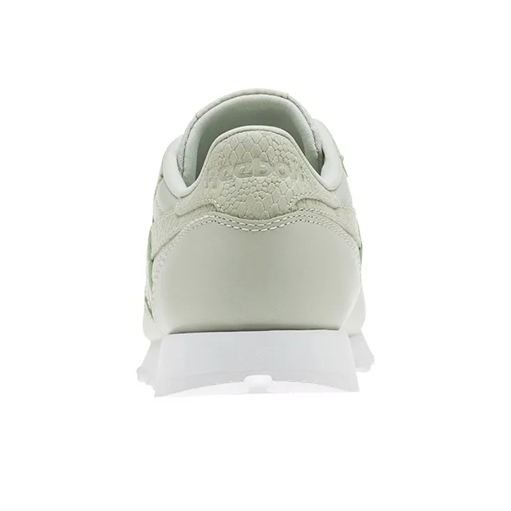 Reebok Classic Leather Running Shoes Women's Low-Top Mint Green-3