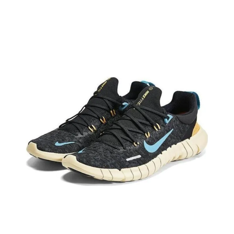 Nike Free Run 5.0 Next Nature Black Anthracite Wheat Gold Noise Aqua Women's-2