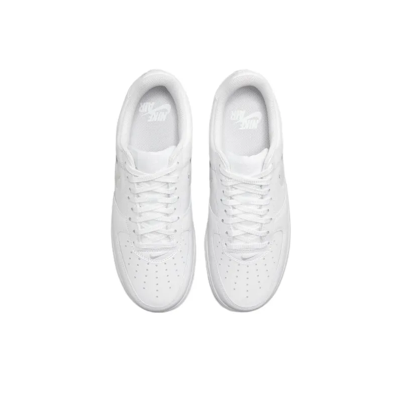 Nike Air Force 1 Low '07 Retro Color Of The Month Jewel Swoosh Triple White-3