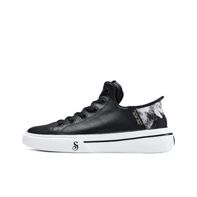 Skechers Slip Ins Durable Breathable Low Top Casual Shoes Men's Black White-0