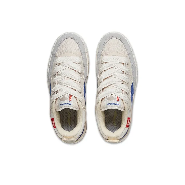 LiNing Reputation 3 Renowned 3.0 Anti-Slip Wear-Resistant Low-Top Skateboard Shoes Men's White Gray Blue-2