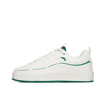 Anta Life Collection Slip Resistant Cushioning Wear Resistant Low Top Skateboard Shoes Women's White Green