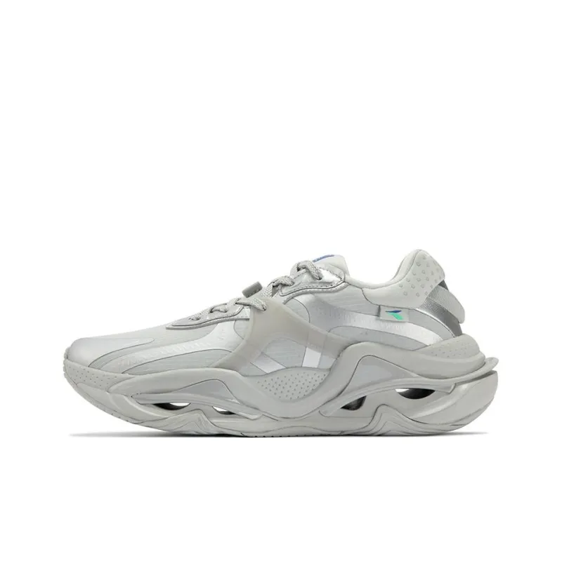 361° Wind Whirlpool Anti Slip Wear Resistant Low Top Running Shoes Gray White-0