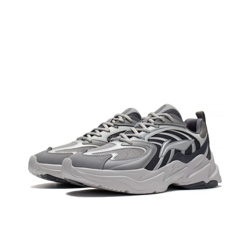 LiNing Stargazing Rebound Low Top Running Shoes Men's Gray-2