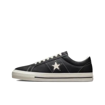 Converse One Star Pro Leather Wear-Resistant Slip-Resistant Low-Top Skateboard Shoes Unisex Black