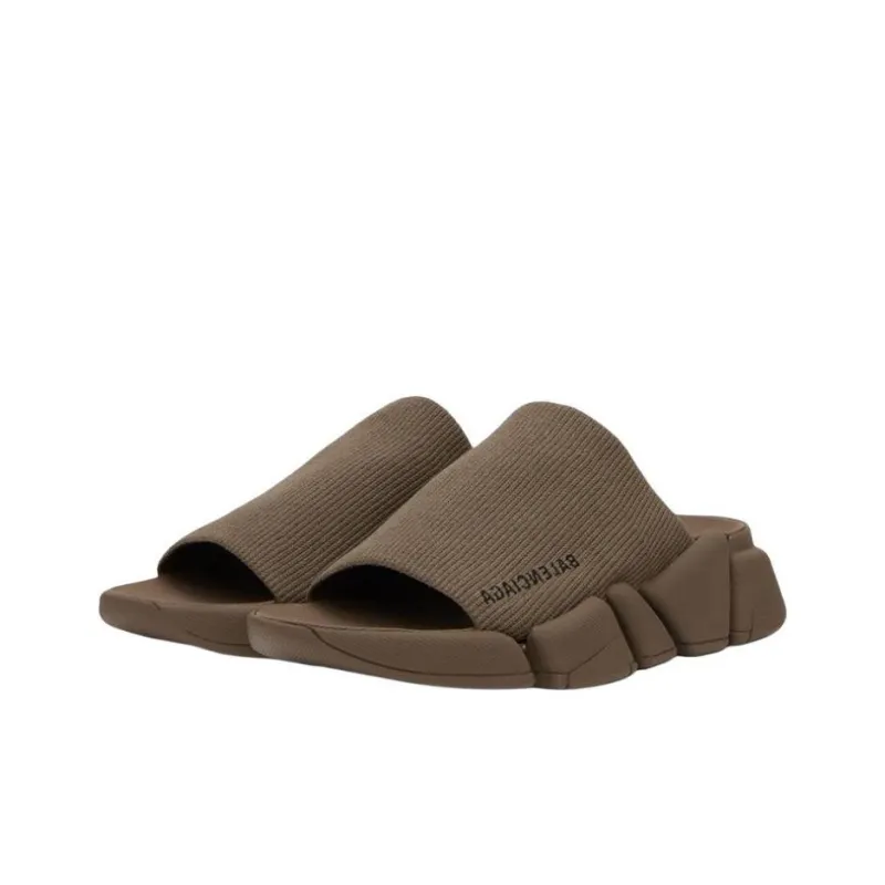 Balenciaga Logo-print Knitted Slides-3