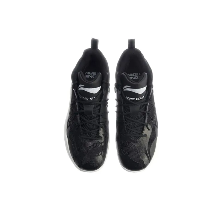 LiNing Sonic 8 Team Cushioning Anti Slip And Wear Resistant Mid Top Basketball Shoes Men's Black-3