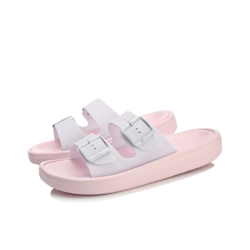 LINING Clap Slide Slippers Women's Standard White/Light Pink-2